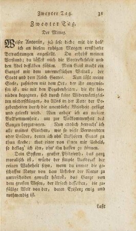Zweyter Tag. Der Mittag