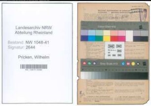 Entnazifizierung Wilhelm Pricken , geb. 21.09.1913 (Polizist)