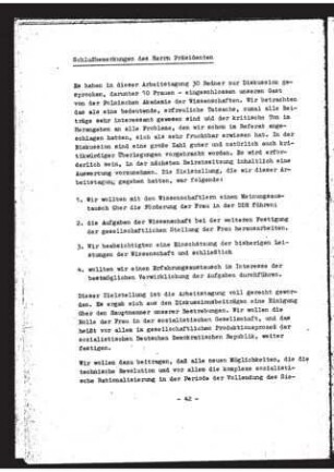 Schlußbemerkungen des Herrn Präsidenten