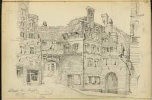 Wohnhäuser am Burgtor, Lübeck: Perspektivische Ansicht (aus: Skizzen- und Fotoalbum 1)
