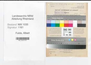 Entnazifizierung Albert Fulda , geb. 07.09.1904 (Ingenieur)