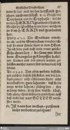 61. Ist dann den weibes-personen nicht verbotten zu lehren?
