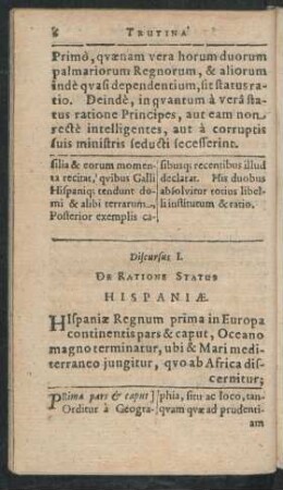 Discursus I. De Ratione Status Hispaniae.