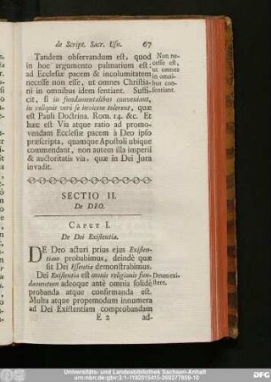 Caput I. De Dei Existentia.