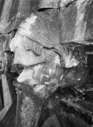 Maske eines Tabernakels der Kathedrale zu Reims, Mann mit Kappe
