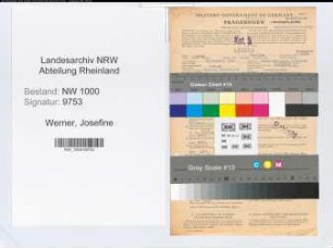 Entnazifizierung Josefine Werner, geb. 19.12.1915 (Stenotypistin)