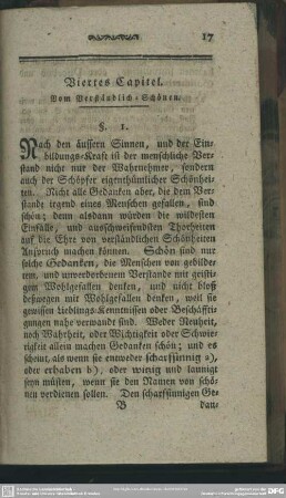 Viertes Capitel. Vom Verstaendlich-Schoenen