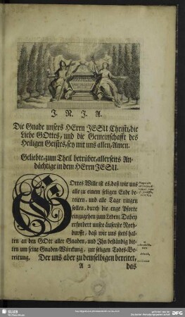 Leichenpredigt : [allgemeiner Eingang], Leichen-Spruch, [Propositio], [Tractatio]