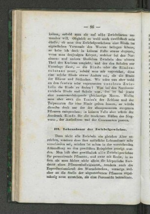 III. Lebensdauer der Zwiebelgewächse.