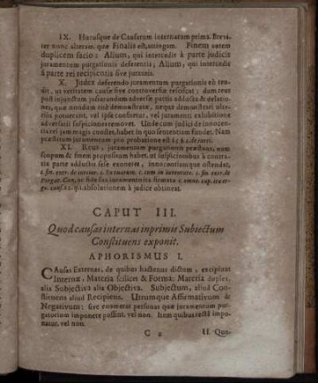 Caput III. Quod causas internas inprimis Subiectum Constituens exponit.