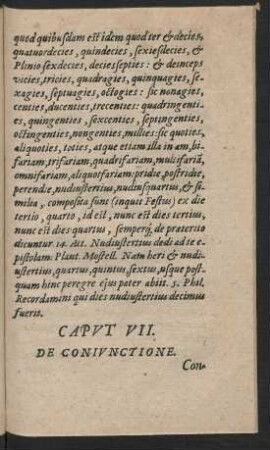 Caput VII. De Coniunctione.