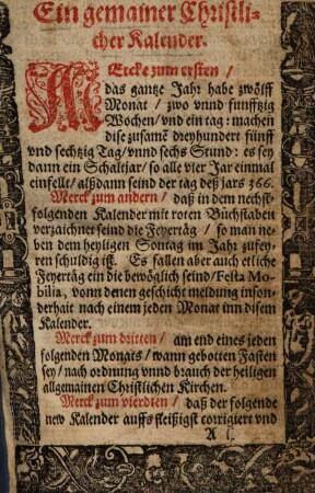 Ein gemainer Christlicher Kalender