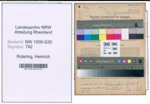 Entnazifizierung Heinrich Rotering , geb. 05.01.1908 (Spediteur)
