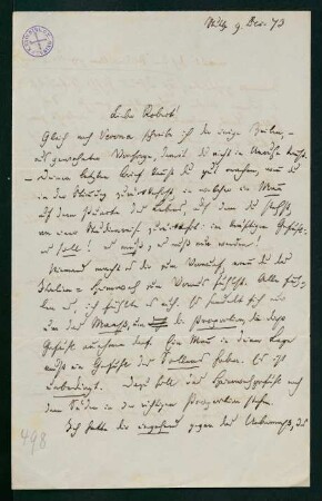 Brief vom 9. Dezember 1873