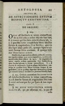 Cap. I. De Ordine