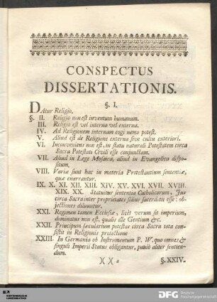 Conspectus Dissertationis.