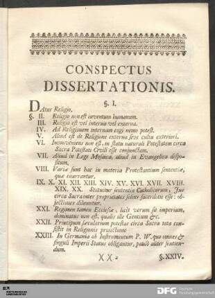 Conspectus Dissertationis.