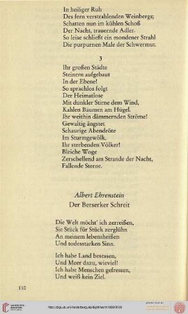 Albert Ehrenstein: Der Berserker schreit