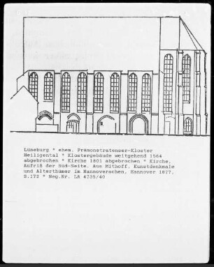 Ehemals Prämonstratenser-Klosterkirche Heiligental: Grundriss der Kirche und des westlichen Klausurflügels