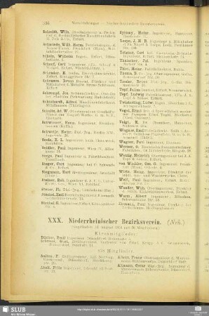 XXX. Niederrheinischer Bezirksverein.
