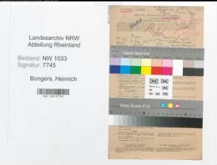 Entnazifizierung Heinrich Bongers , geb. 13.03.1913 (Metzger)