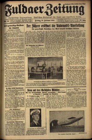 Erste Ausgabe vom Freitag, den 15. Februar 1935.