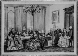 Teegesellschaft der Gräfin Redern : datiert um 1855