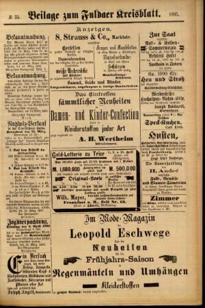 Zweite Ausgabe vom Donnerstag, den 21. März 1895.