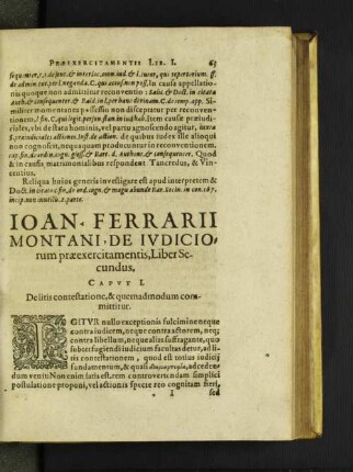 Ioan. Ferrarii Montani De Ivdiciorvm praeexercitamentis, Liber Secundus.