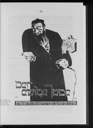 Plakat zur Ausstellung "Der ewige Jude", München 1937