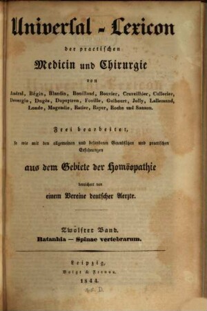 Universal-Lexicon der practischen Medicin und Chirurgie : von Andral, Bégin, Blandin, Bouillaud, Bouvier, Cruveilhier ..., 12. Ratanhia - Spinae Vertebrarum