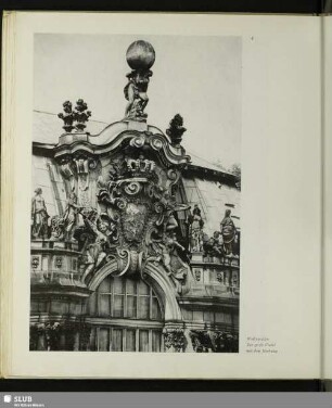 Wallpavillon. Der große Giebel mit dem Herkules