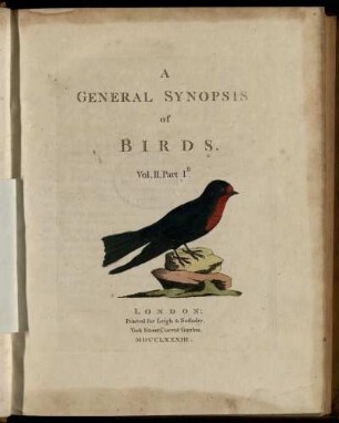 Vol. 2, 1: A general synopsis of birds. Vol. 2, 1