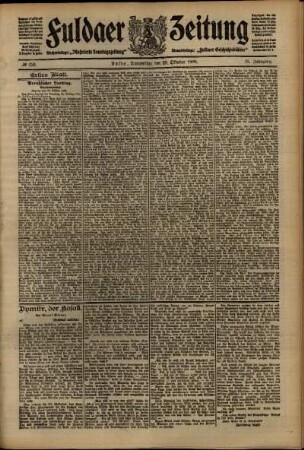 Erste Ausgabe vom Donnerstag, den 29. Oktober 1908.