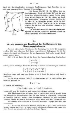 § 4. Art des Ansatzes zur Ermittlung der Koeffizienten in den Bewegungsgleichungen.