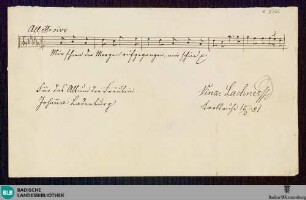 Albumblatt von Vinzenz Lachner für Johanna Ladenburg vom 15.03.1881 - K 3266