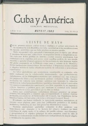 Veinte de Mayo.