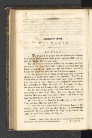 Siebentes Buch. Die Kugel.