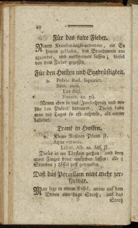 Für das kalte Fieber