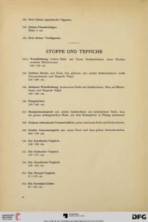 Stoffe und Teppiche (Nr. 243a-285)