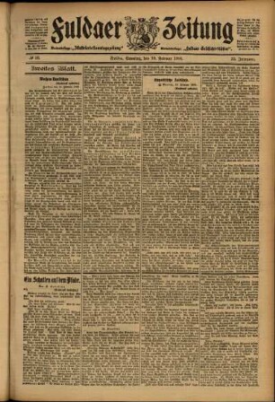 Zweite Ausgabe vom Samstag, den 10. Februar 1906.