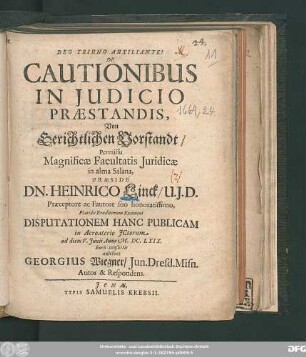 De Cautionibus In Iudicio Praestandis