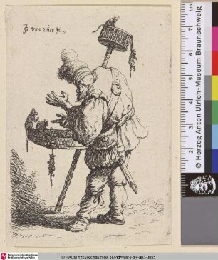 [Der Rattenfänger; The Rat-Catcher; Un vendeur de mort-aux rats, dirigeant ses pas vers la gauche de l'estampe]