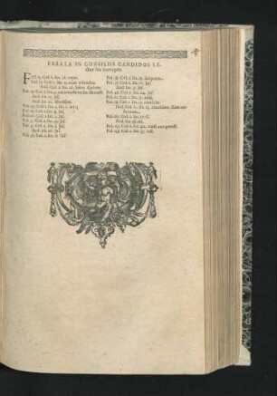 Errata In Consiliis Candidus Lector ita corriget.