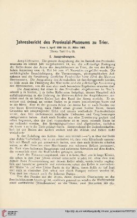 Jahresbericht des Provinzial-Museums zu Trier, II. Teil : Vom 1. April 1908 bis 31. März 1909
