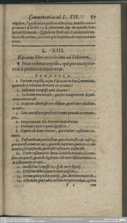 L. XIII. Uspianus libro nonodecimo ad Sabinum