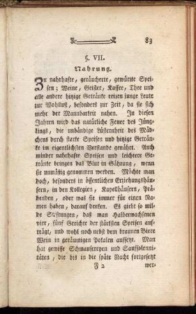 §. VII. Nahrung.