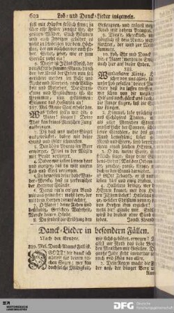 Danck-Lieder in besondern Fällen.