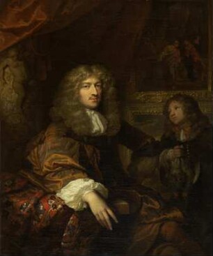 Bildnis von Pieter Six (1655-1703) mit einem Diener mit Jagdbeute