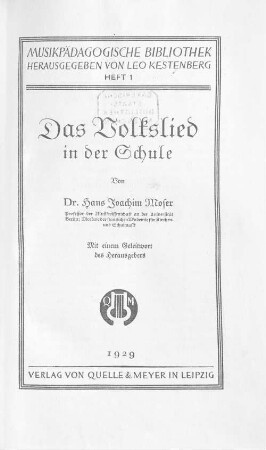 Das Volkslied in der Schule